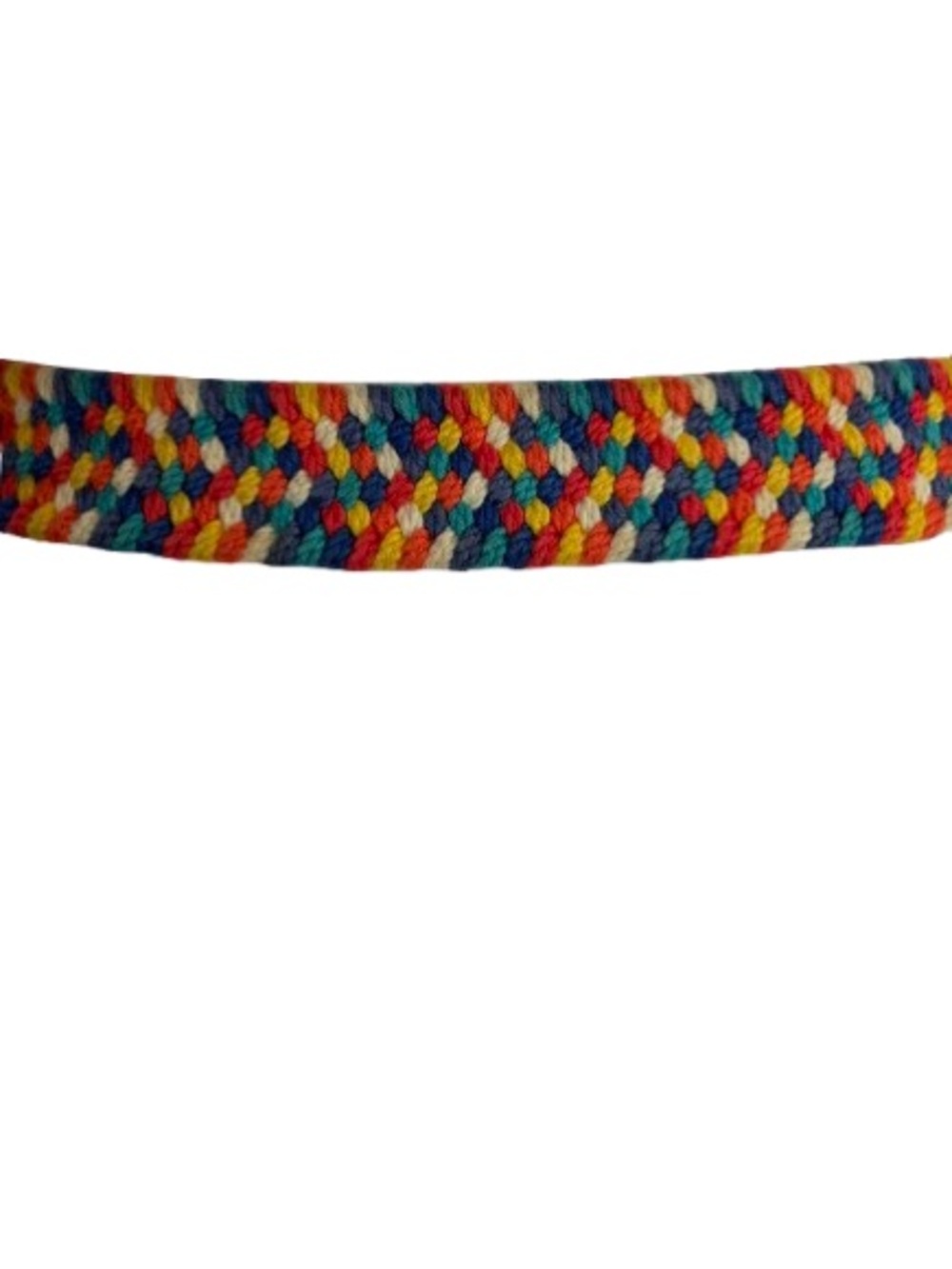 Vintage Rainbow Braided Woven Leather Belt Small Medium 31” Boho Pride Colorful - Picture 6 of 8